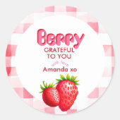 Berry Grateful Bruid Tribe Aardbei Picknick Dank Ronde Sticker (Voorkant)