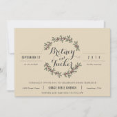 Berry Green Laurel Vintage Wedding Uitnodiging (Voorkant)