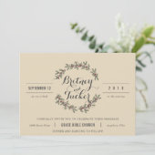 Berry Green Laurel Vintage Wedding Uitnodiging (Staand voorkant)