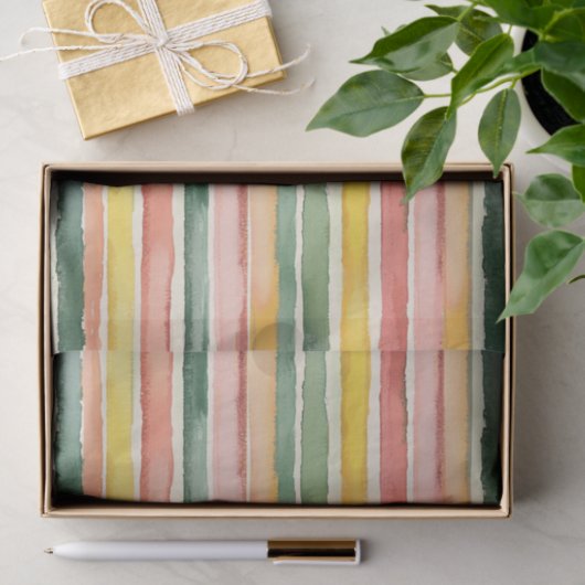 Berry Green Orange Pink Fruity Stripes Birthday Tissuepapier (Geschenk)