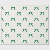 Berry Green Ribbon Bows op Crème Kerstvakantie Cadeaupapier (Vlak)