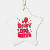 Berry grote zus - Schattigee aardbei woordspeling Keramisch Ornament (Links)