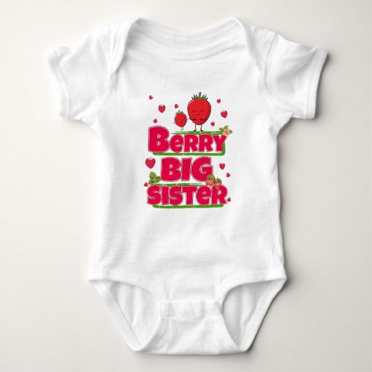 Berry grote zus - Schattigee aardbei woordspeling Romper (Voorkant)