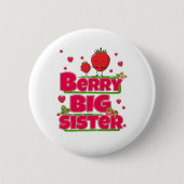 Berry grote zus - Schattigee aardbei woordspeling Ronde Button 5,7 Cm (Voorkant)