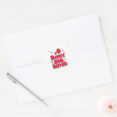 Berry grote zus - Schattigee aardbei woordspeling Ronde Sticker (Envelop)