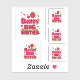 Berry grote zus - Schattigee aardbei woordspeling Sticker
