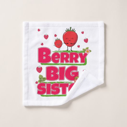Berry grote zus - Schattigee aardbei woordspeling Washandje (Wasdoekje)
