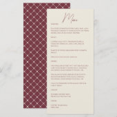 Berry • Handgeschreven Huwelijksschrift Menu (Voorkant / Achterkant)