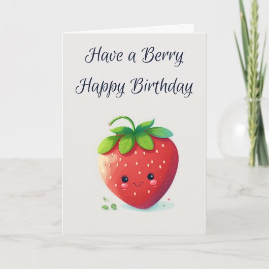 Berry Happy Birthday | Aardbei Birthday Kaart (Voorkant)