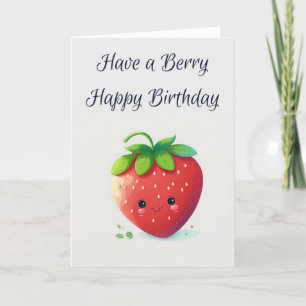 Berry Happy Birthday   Aardbei Birthday Kaart