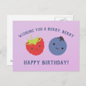 Berry Happy Birthday Kawaii Berries Briefkaart (Voorkant / Achterkant)