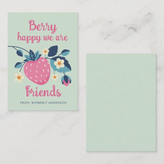 Berry Happy Classroom Valentijnsdag Kaart Notitiekaartje (Voorkant / Achterkant)