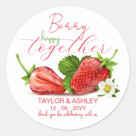 Berry Happy Samen Trouwen Ronde Sticker
