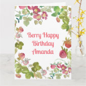 Berry Happy Strawberry Birthday Kaart (Gele Bloem)