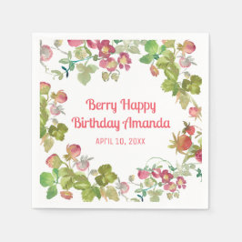 Berry Happy Strawberry Birthday Servet