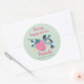 Berry Happy Strawberry Ronde Sticker (Envelop)