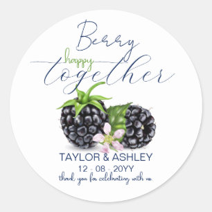 Berry Happy Together Braambeien Trouwen Ronde Sticker