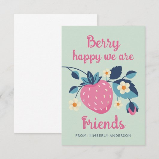 Berry Happy Valentine's Day Kaart (Voorkant / Achterkant)