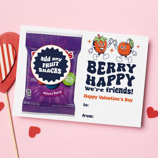 Berry Happy We zijn Vrienden Fruit Snack Valentijn Briefkaart