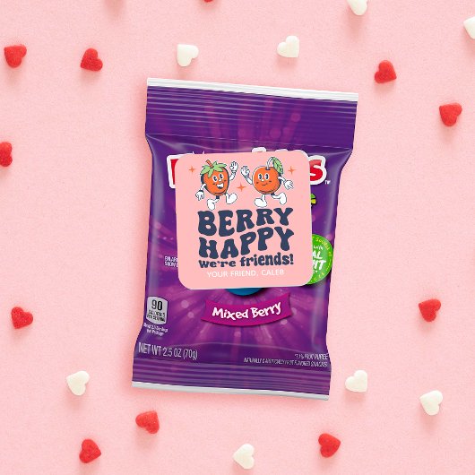 Berry Happy We zijn Vrienden Fruit Snack Valentijn Vierkante Sticker