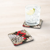 Berry, heldere en witte dennenkegels bier onderzetter (Rechterzijde)