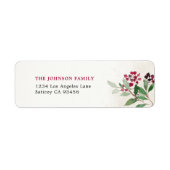 Berry Holiday Return Address Labels for Christmas (Voorkant)