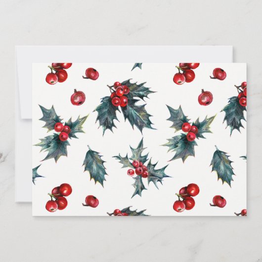  Berry Holly Vakantie Uitnodiging (Achterkant)