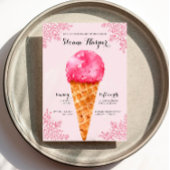 Berry Ice Cream Social Bridal Shower-uitnodiging Kaart