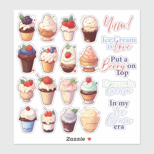 Berry Ice Cream Stickers (Vel)