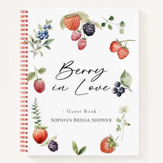Berry in Love Berries Bridal Shower Guest Book Notitieboek (Voorkant)