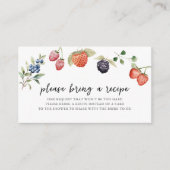 Berry in Love Berries Bridal Shower Recipe Request Informatiekaartje (Voorkant)