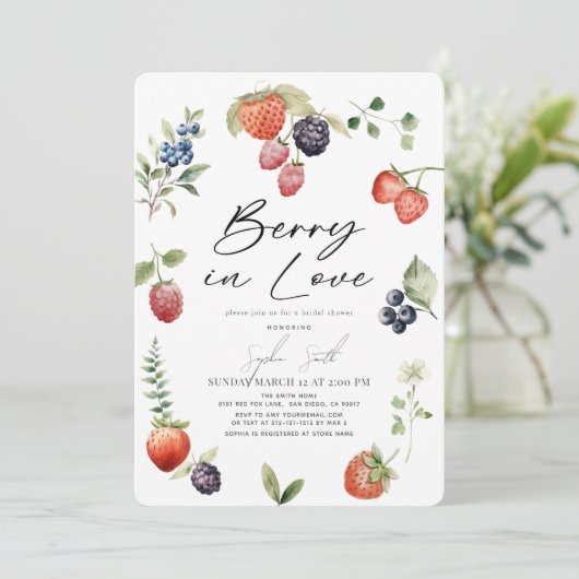 Berry in Love Berries Vrijgezellenfeest Kaart (Staand voorkant)