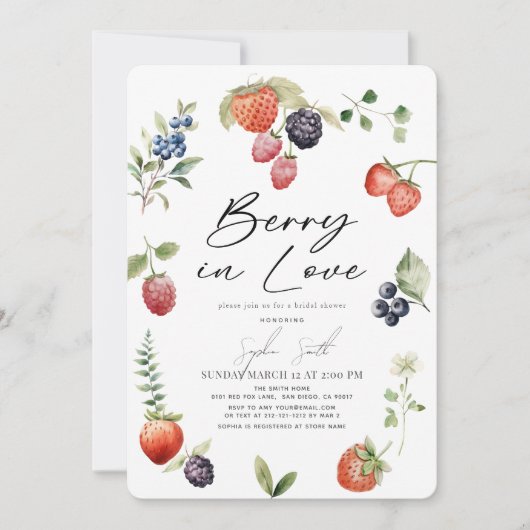 Berry in Love Berries Vrijgezellenfeest Kaart (Voorkant)