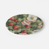 "Berry in Love" Bloemen en Aardbei Papieren Bordje (Gekanteld)