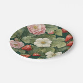 "Berry in Love" Bloemen en Aardbei Papieren Bordje (Gekanteld)