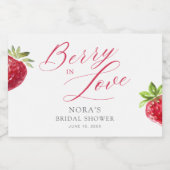 Berry in Love Bridal Shower Sparkling Wijnetiket (Enkel label)