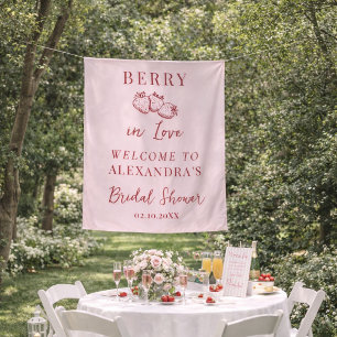 Berry In Love Bruidsfeest Stof Welkomstbord Wandkleed