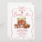 Berry in Love Coquette Bruids Douche Uitnodiging (Voorkant / Achterkant)