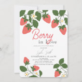 Berry in Love Floral Strawberry Vrijgezellenfeest Kaart (Voorkant)