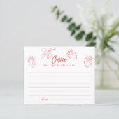 Berry in Love Strawberry Bridal Shower Advice Card (Staand voorkant)