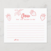 Berry in Love Strawberry Bridal Shower Advice Card (Voorkant)