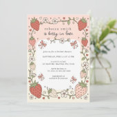 Berry in Love Strawberry Bridal Shower Kaart (Staand voorkant)