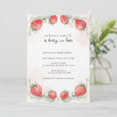 Berry in Love Strawberry Bridal Shower Kaart (Staand voorkant)