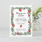 Berry in Love Strawberry Cherry Vrijgezellenfeest Kaart (Staand voorkant)