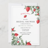 Berry in Love Strawberry Gingham Vrijgezellenfeest Kaart (Voorkant)