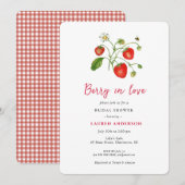 Berry in Love Strawberry Vrijgezellenfeest Kaart (Voorkant / Achterkant)