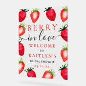 Berry in Love Strawberry Vrijgezellenfeest Welkom Acryl Bord (Hoek)