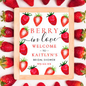Berry in Love Strawberry Vrijgezellenfeest Welkom Poster