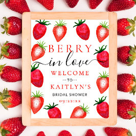 Berry in Love Strawberry Vrijgezellenfeest Welkom Poster