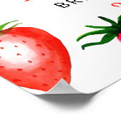 Berry in Love Strawberry Vrijgezellenfeest Welkom Poster (Hoek)